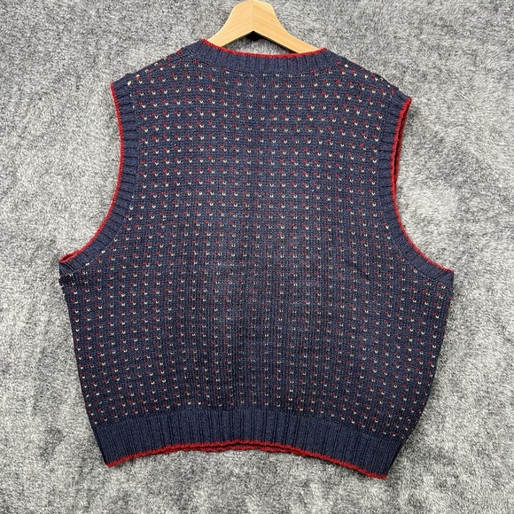 Boathouse Row Nordic Knit Sweater Vest Men's XL Preppy Grandpa Geometric Wool - Picture 7 of 8